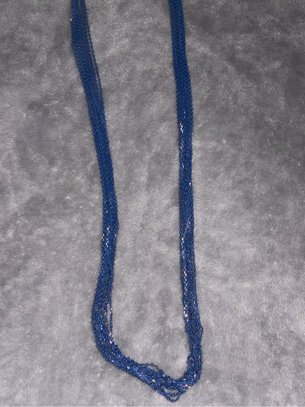 Cara N.Y. Blue Multi Strand Chain Necklace Long Statement Y2K 2010s